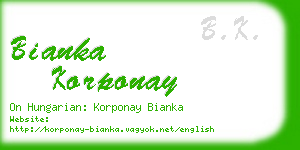 bianka korponay business card